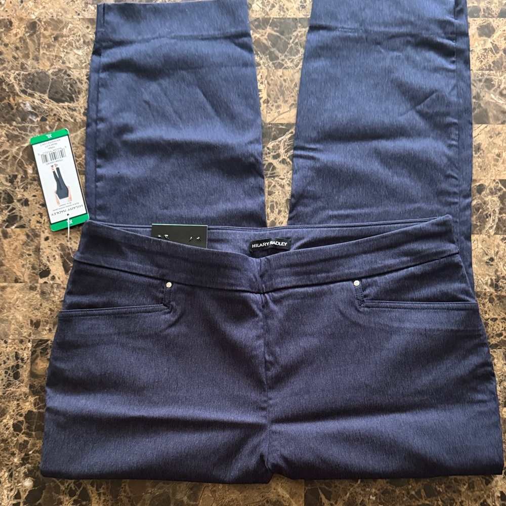 Hilary Radley Dark Blue Slim Leg Pants